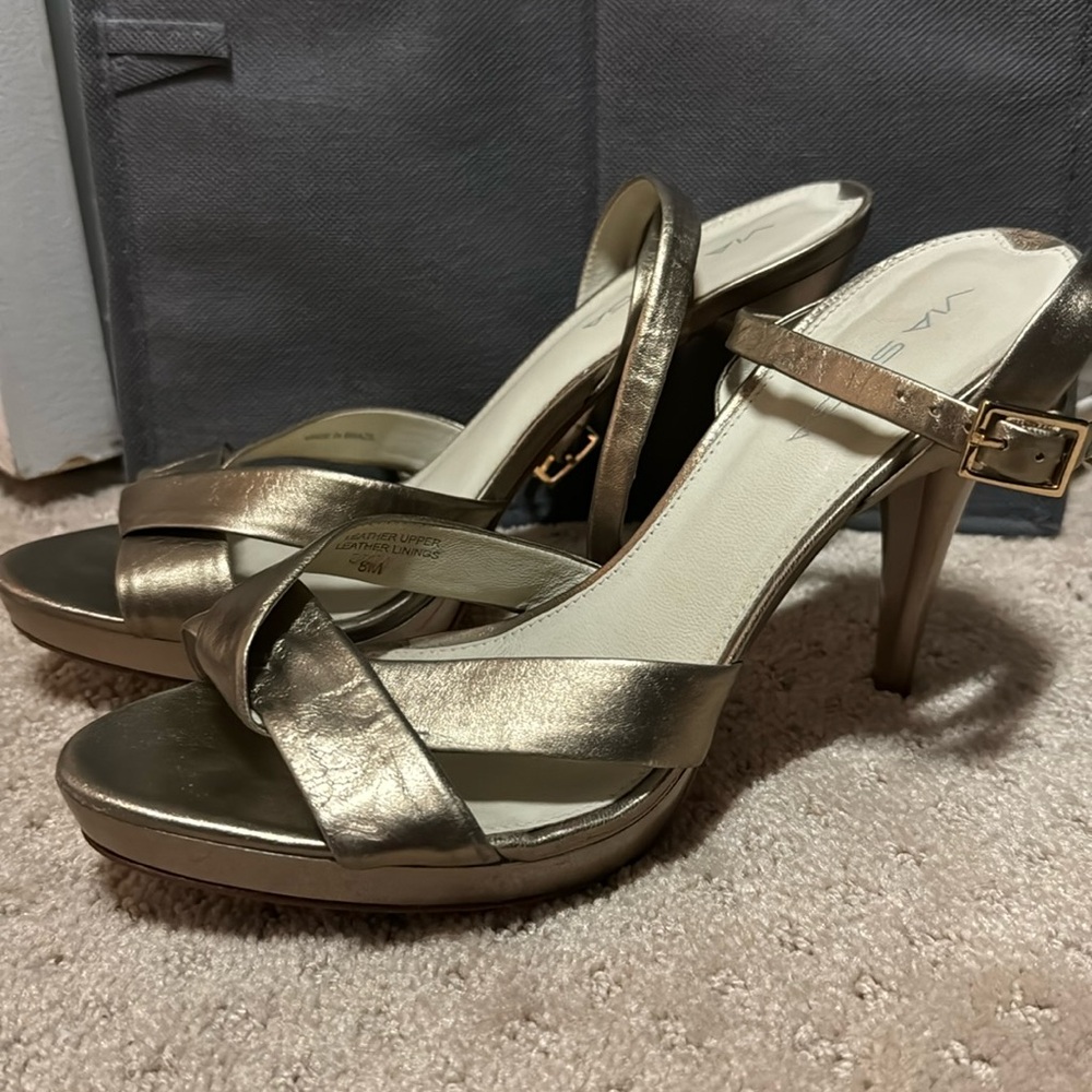 Bronze Via Spiga platform heels